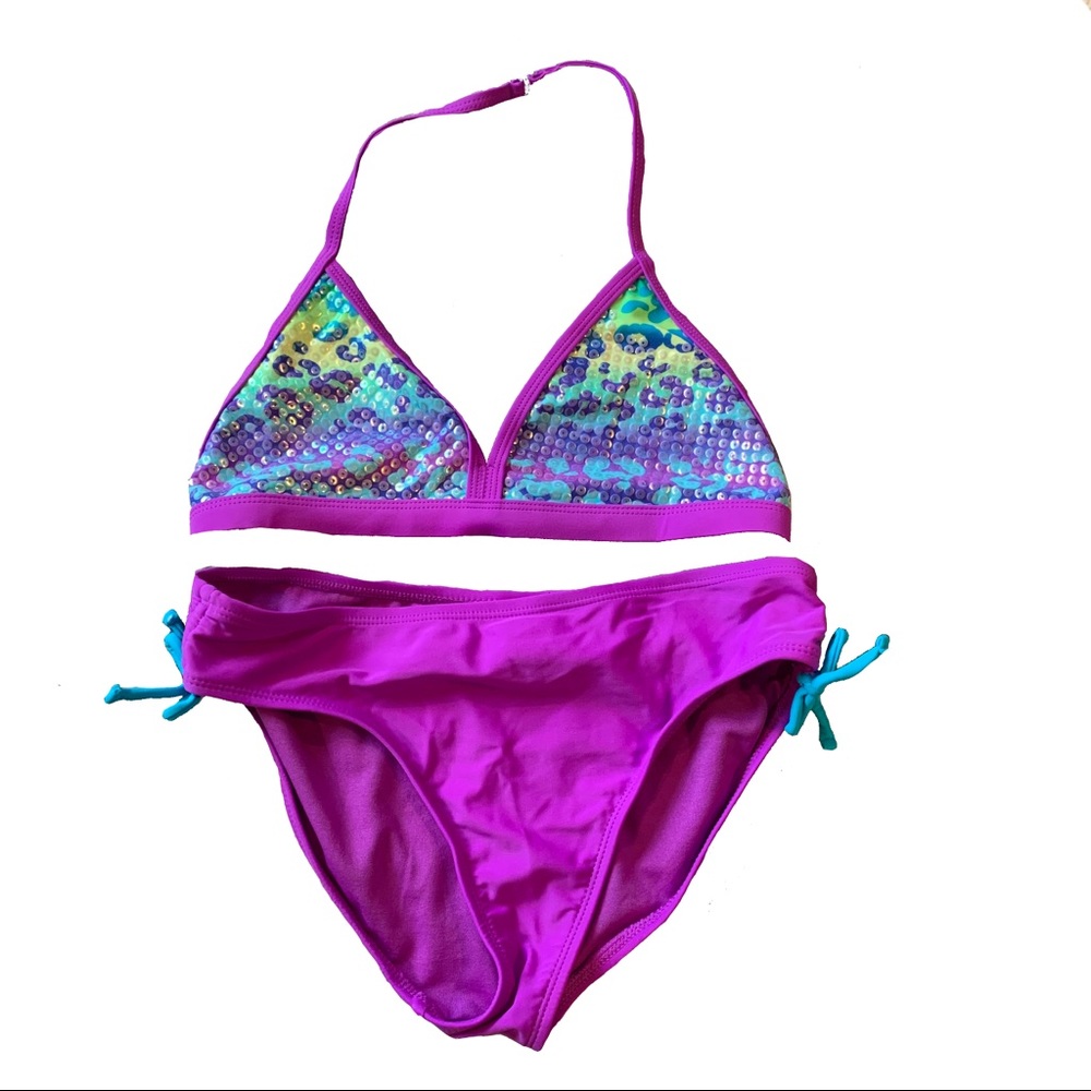Two Piece Justice Purple Bikini Set